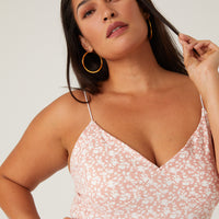 Curve Spaghetti Strap Floral Dress Plus Size Dresses -2020AVE