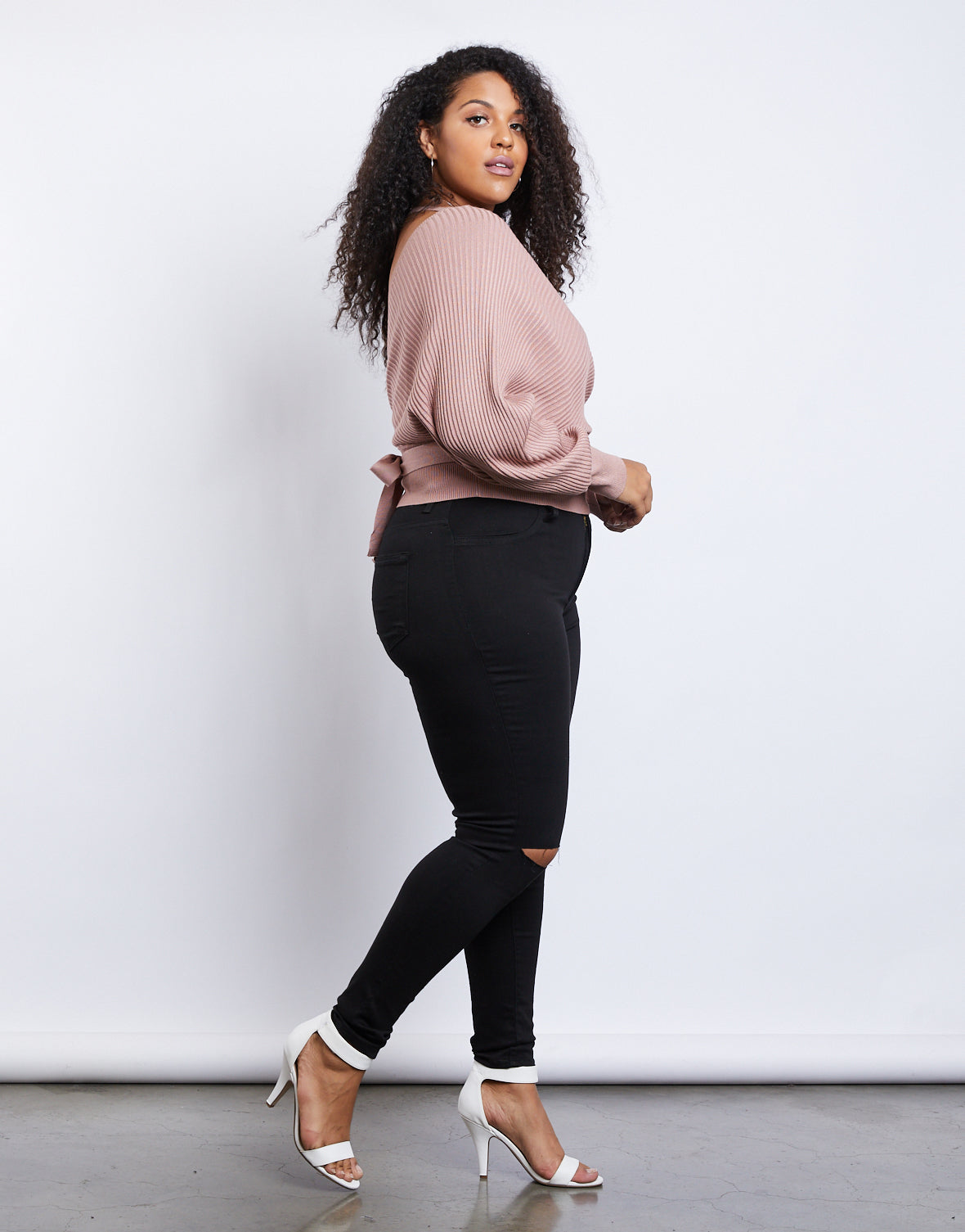 Plus Size Leigh V-Neck Sweater - Wrap Top - Curvy Surplice Top – 2020AVE